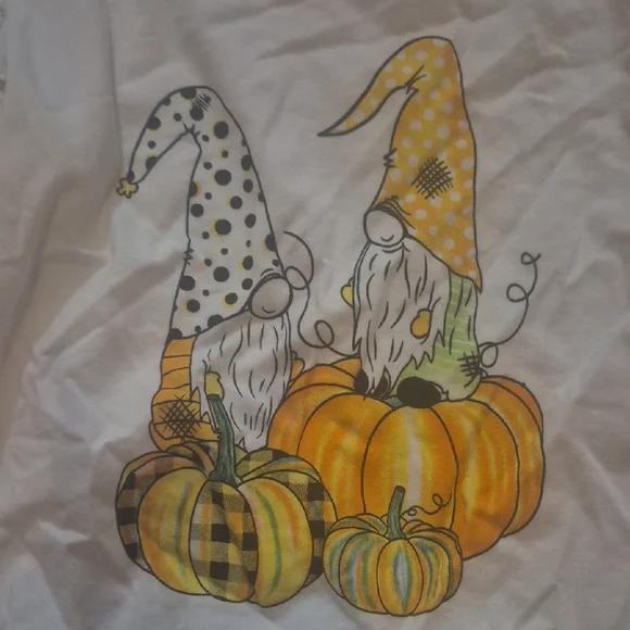 Kids White Sweatshirt with Pumpkin and Gnome Design - Picture 4 of 5
